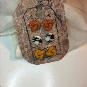 Orange and Yellow Knot earrings